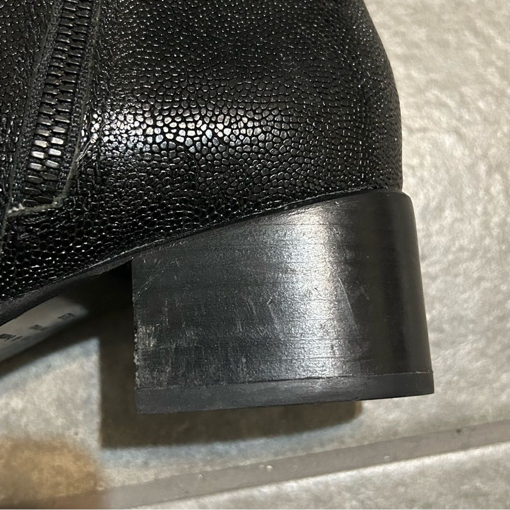 Rag & Bone Black Pebbled Leather Block Heel Mid Boots Women’s Shoe Size 6.5 - Picture 10 of 12
